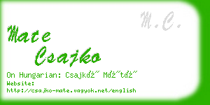 mate csajko business card